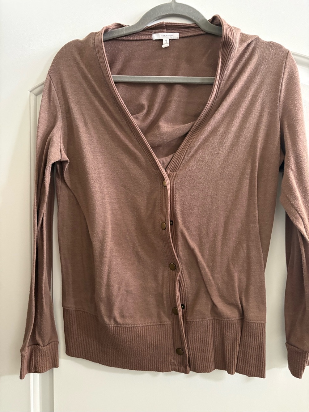 Maurices Brown Lightweight Button-Front Cardigan